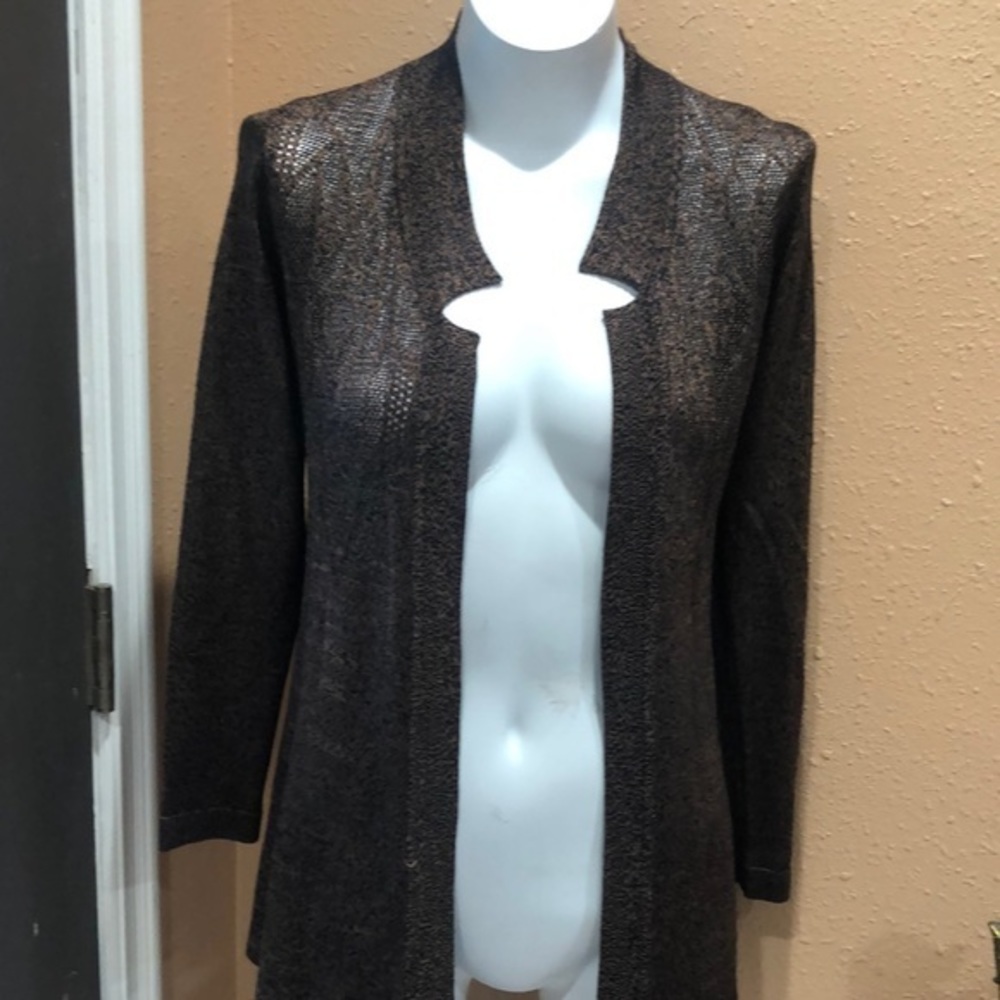 Nic + Zoe brown open cardigan